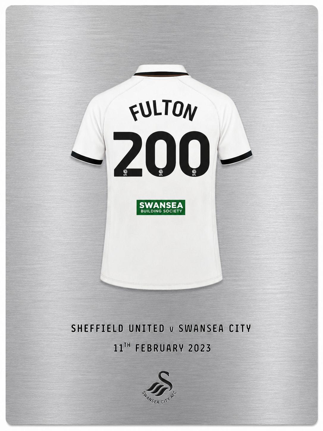 Jay Fulton 200 appearances silver milestone plaque