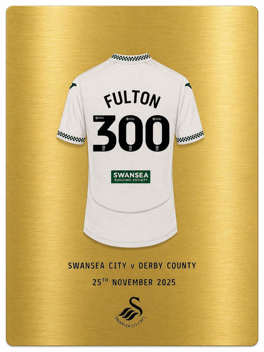 Jay Fulton 300 appearances gold milestone plaque