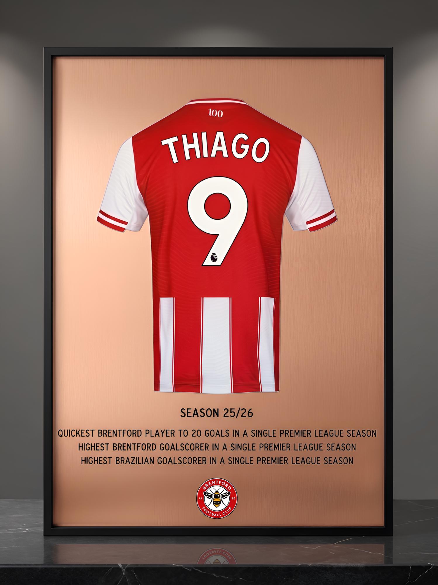 Thiago Brentford FC Premier League records plaque — Season 25/26